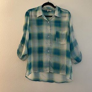 Red Camel Women’s Sheer Button Down Top